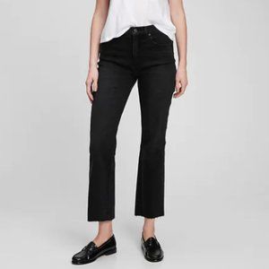 Gap High Rise Kick Fit Jeans in Black with Raw Hem